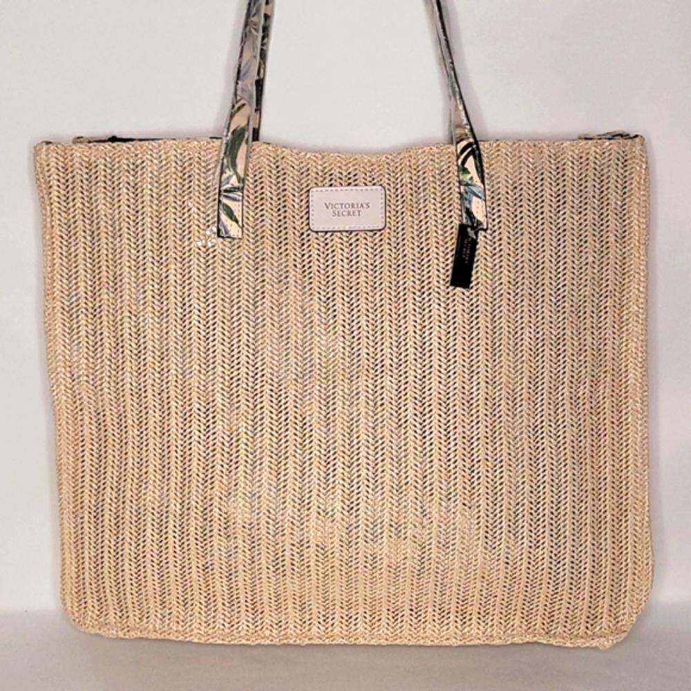 💰NWT! VICTORIA'S SECRET ▪︎ PALM TREE WOVEN TOTE
